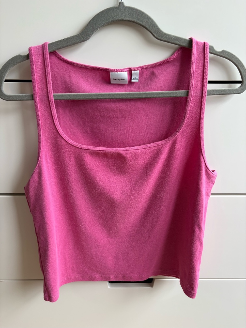 Sunday Best Hot Pink Scoop Neck Tank Top